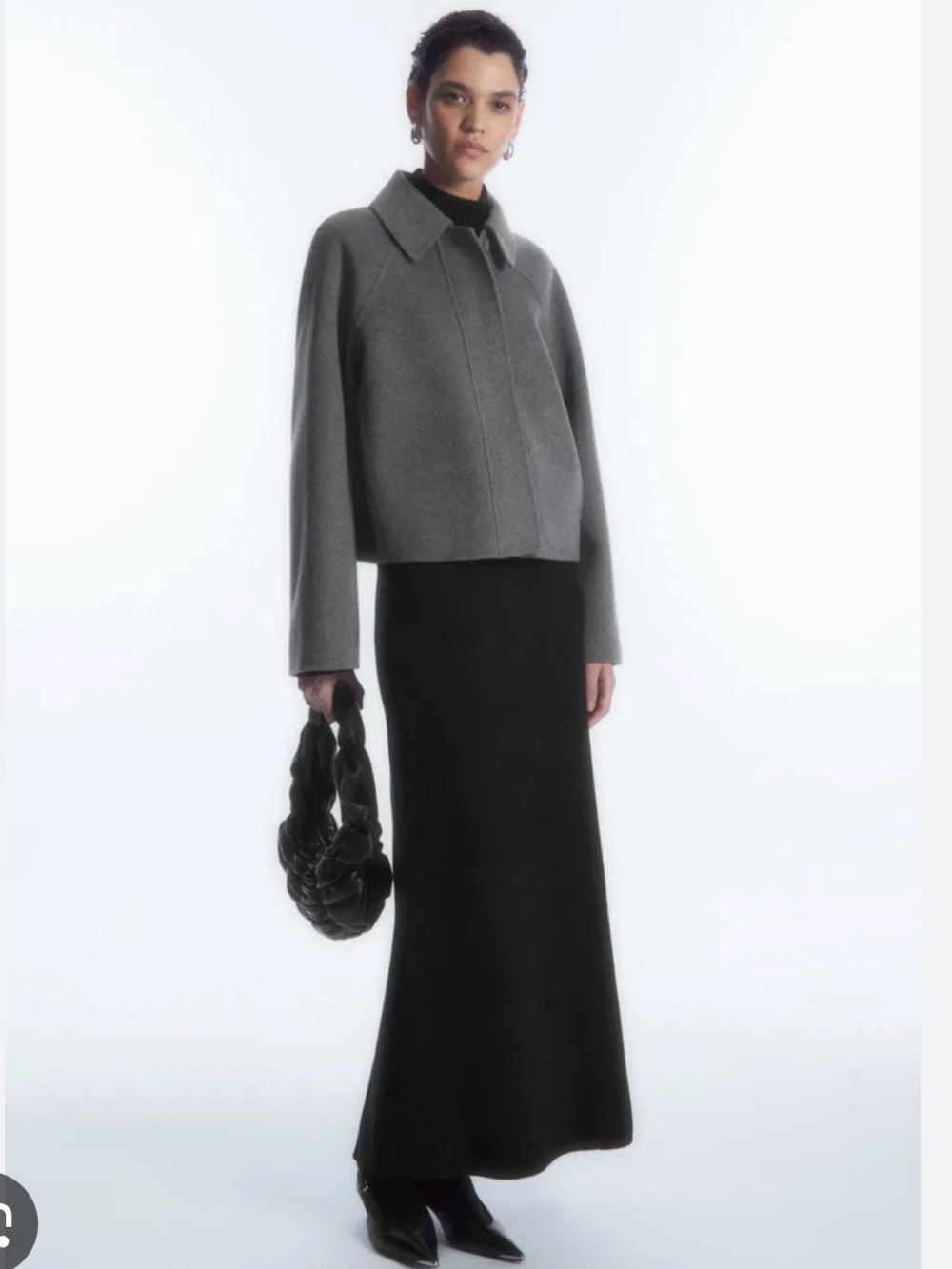 COS gray wool zip up jacket